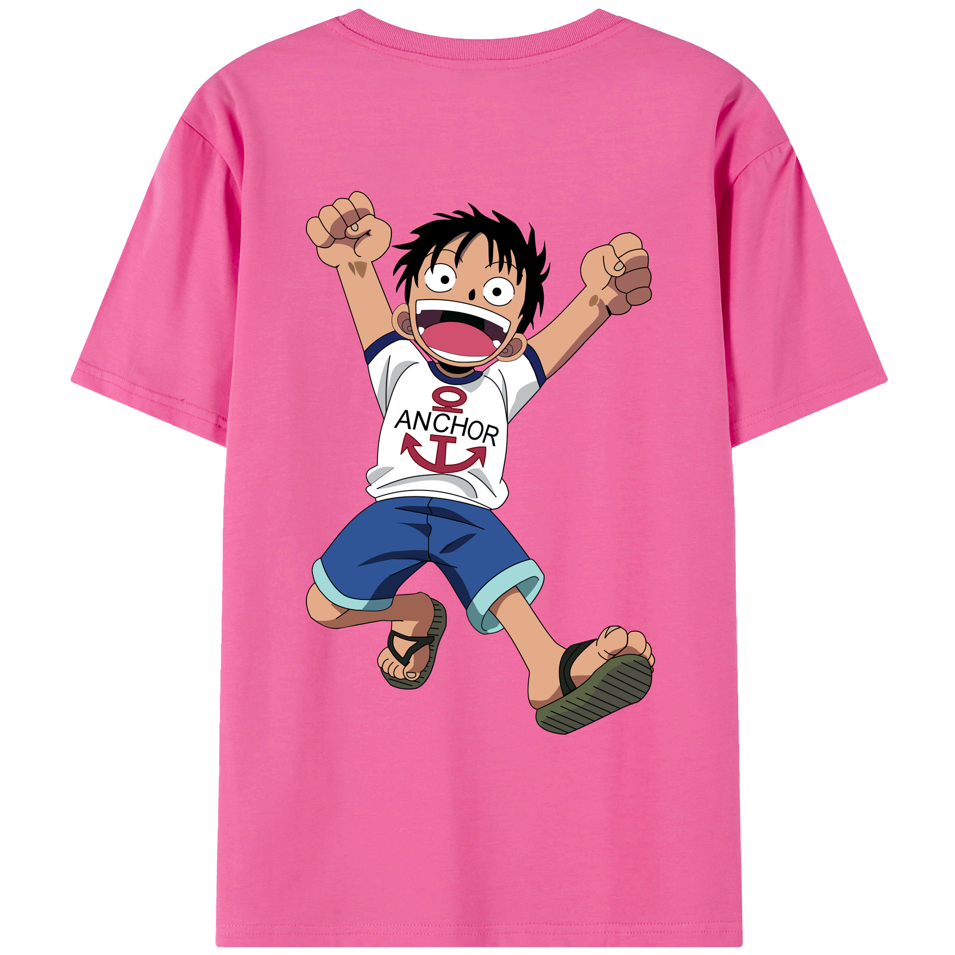 ワンピース モンキー・D・ルフィ ONE PIECE Monkey D. Luffy レディース半袖Tシャツ(バックプリント)